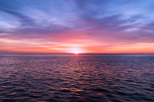 Sunset in the ocean.