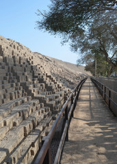 Fototapeta premium The Pre-Inca site of Huaca Pucllana, in Miraflores, Lima, Peru