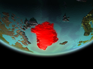 Greenland at night on Earth