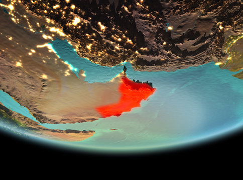 Oman at night on Earth