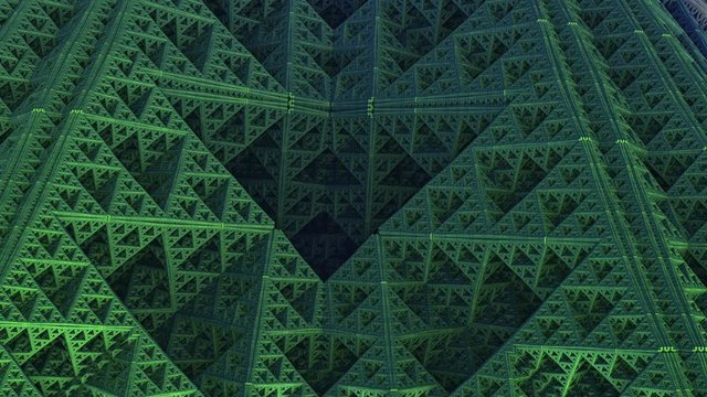 3D Fractal Triangle Vault World Fly In