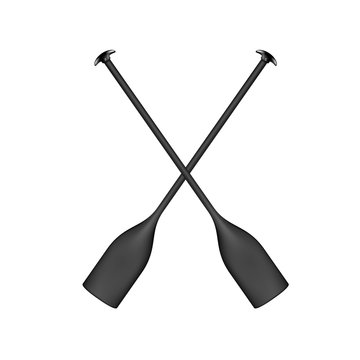 Two crossed paddles in black design 