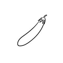 Eggplant hand drawn outline doodle icon. Vector sketch illustration of healthy vegetable - eggplant for print, web, mobile and infographics isolated on white background.