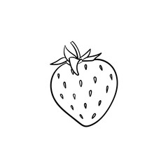 Strawberry hand drawn outline doodle icon. Vector sketch illustration of healthy berry - fresh raw strawberry for print, web, mobile and infographics isolated on white background.