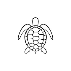 Fototapeta premium Turtle hand drawn outline doodle icon. Vector sketch illustration of turtle for print, web, mobile and infographics isolated on white background.