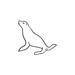 Fur seal hand drawn outline doodle icon. Vector sketch illustration of fur seal for print, web, mobile and infographics isolated on white background.