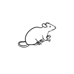 Lab rat hand drawn outline doodle icon. Mice vector sketch illustration for print, web, mobile and infographics isolated on white background.