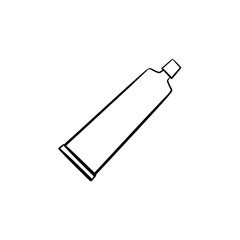 Cream tube hand drawn outline doodle icon. Paste tube vector sketch illustration for print, web, mobile and infographics isolated on white background.