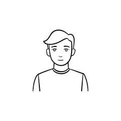 Man hand drawn vector icon. Outline doodle icon of a man trader. Sketch illustration for print, web, mobile and infographics isolated on white background.