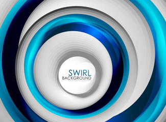 Spiral swirl flowing lines 3d vector abstract digital motion background design. Rotating concept