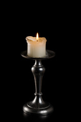 Kerzenständer Metall Deco mit Kerze metal candlestick