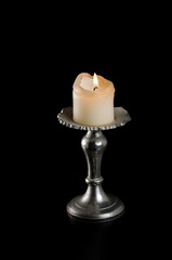 Kerzenständer Metall Deco mit Kerze metal candlestick