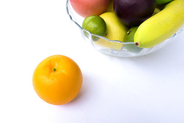 Fresh fruits isolated on white background