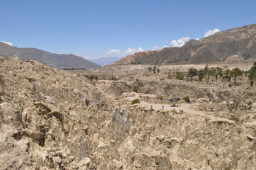 Moon Valley, a barren area of rock formations in the Zona Sur district of La Paz, Bolivia