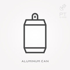 Line icon aluminum can