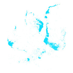 Watercolor blue ink brush