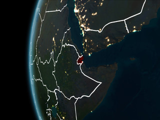Djibouti from space at night