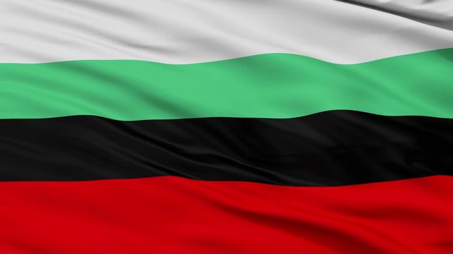 Dabrowa Gornicza closeup flag, city of Poland, realistic animation seamless loop - 10 seconds long