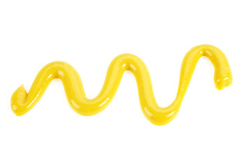 Mustard sauce on a white background