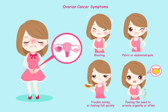 woman with ovarian symptoms