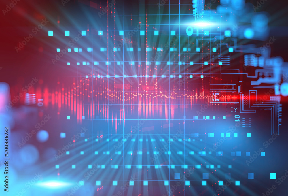 Leinwandbilder digital code number abstract technology background