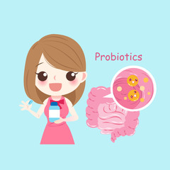 woman with probiotics