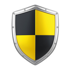 Fototapeta premium Black and Yellow Shield Isolated