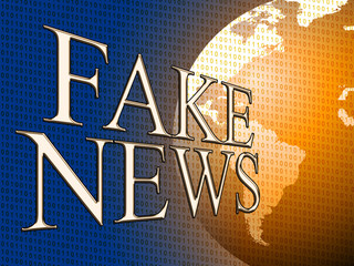 Fake News And Map Globe 3d Illustration
