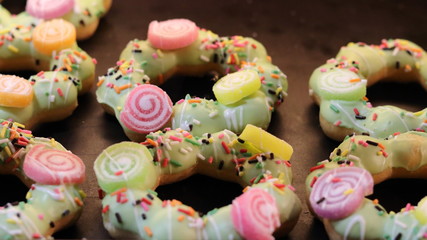 Donut with frosting and sprinkles