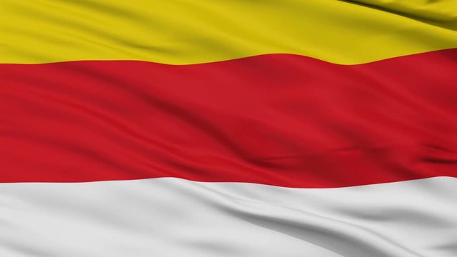 Grudziadz closeup flag, city of Poland, realistic animation seamless loop - 10 seconds long