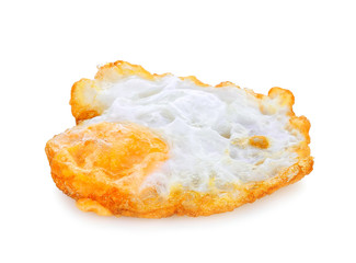 Fried egg on white background