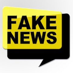 Fototapeta premium Fake News Yellow Speech Bubble 3d Illustration