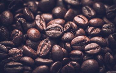 Vintage background. Roasted organic coffee beans