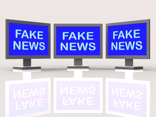 Fake News Tv Screens Meaning Misleading 3d Illustration