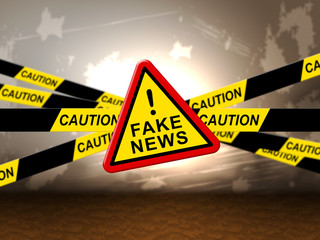 Sign With Fake News Warning Means Fraud 3d Illustration
