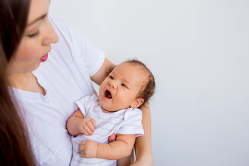 Fototapeta na wymiar Newborn infant baby