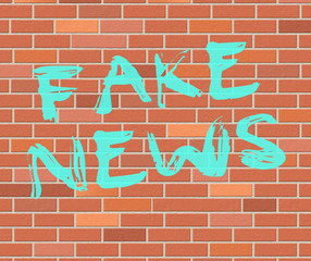Fake News Paint On Wall 3d Illustration