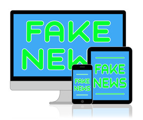 Fake News On Computer And Phone 3d Illustration