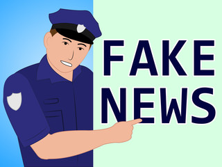 Fake News Police Means Fraud 3d Illustration