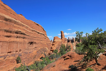 Fototapeta premium Private Arch in natural colors at Arches National Park in Utah, USA