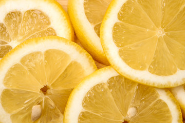 Close up of Lemon slices as background