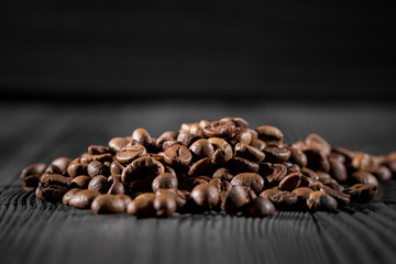 Texture of roasted ready to drink coffee close-up.