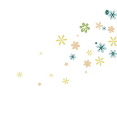 Feminine Floral Pattern with Simple Small Flowers for Greeting Card or Poster. Naive Daisy Flowers in Primitive Style. Vector Background for Spring or Summer Design.
