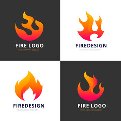Fire Logo Set. Fire icon collection. 