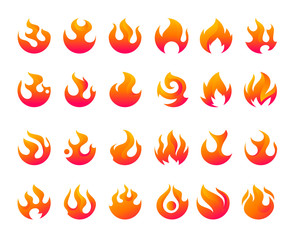 Fire Logo Set. Fire icon collection. 