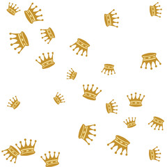 Elegant vector background with colored crowns. Simple gentle template for the card, invitation, printing. Fashionable decoration with beautiful crowns.