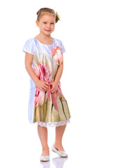 The little girl is full-length.