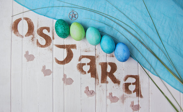 Ostara sabbath symbols made with food typography. 