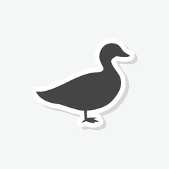 The silhouette of a goose or duck sticker, simple vector icon