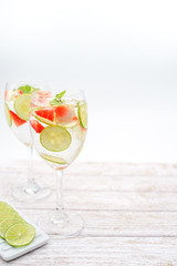 Infused Water of Cucumber, Strawberry and Lime, Idea for Detox Water, Fruit Infused Water or Fresh Summer Drink